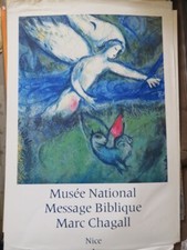 Marc CHAGALL (1887-1985) GRANDE AFFICHE MESSAGE BIBLE ECOLE PARIS JUDAICA 1975