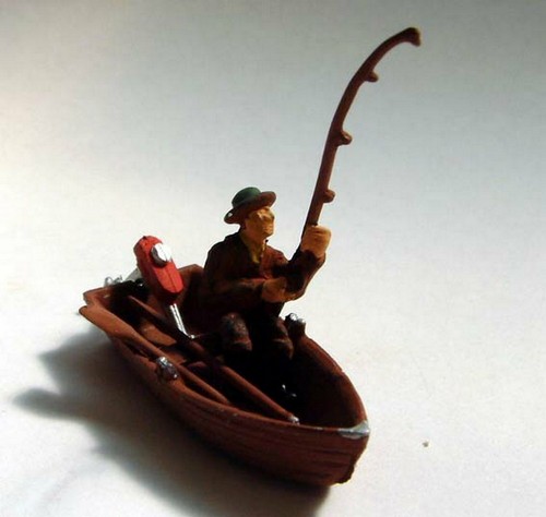 Bateau rameur pêcheur - bateau, de