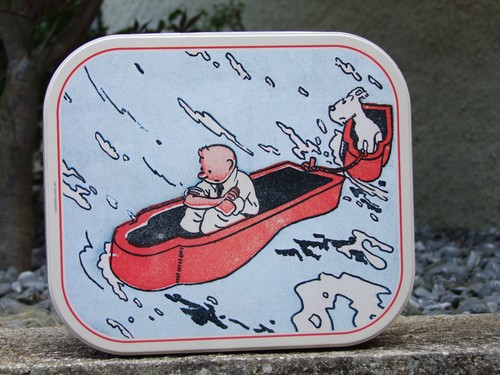 Boîte métal delacre tintin - boîte,
