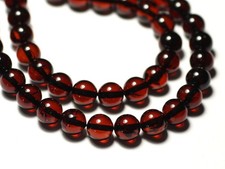 1pc - Perle Pierre Ambre naturelle Baltique Boule 8mm Rouge Cerise Noir - 874114
