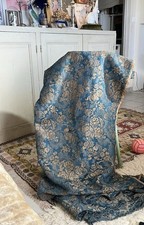 Tissu Ancien Brocatelle Jacquard Louis XV Lin Chanvre 18eme French Linen Fabric