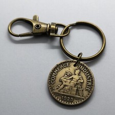 Keychain 1 Franc 1923 – French Chambers of Commerce coin – vintage bronze style