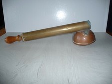  Ancienne sulfateuse en cuivre et laiton, poignée en bois longueur,42 cm en état