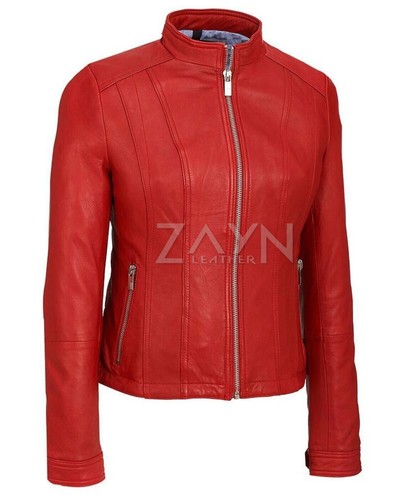 Veste cuir rouge - veste, en