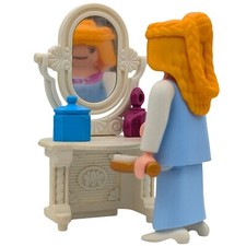 Lot Playmobil figurine femme robe de toilette bleu miroir femme médiévale