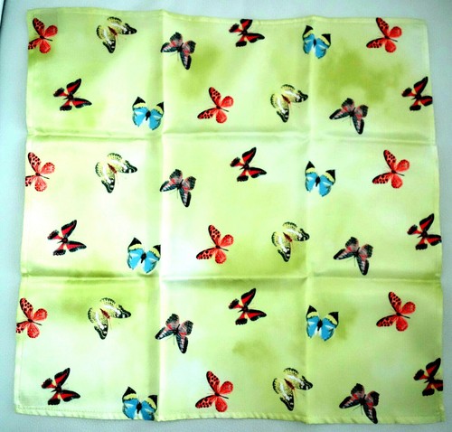 Foulard carré vert anis motif - foulard,