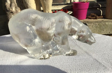 Superbe Ours polaire en cristal marque a identifier Baccarat? LALIQUE ??
