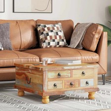 Table Basse de Salon Bois de Manguier Brut 70x70x40 cm Table d'Appoint vidaXL