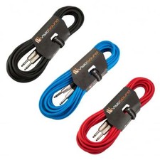 3 x Câble guitare Jack à Jack mono 6,35mm / Instrument / Câble patch / 10m Multi