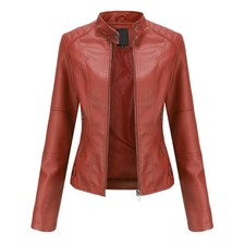 Femme Veste en Cuir PU Bombers