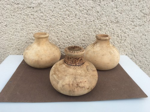 Anciens petits vases bois - 3,