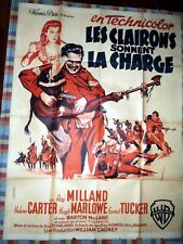 WESTERN AFFICHE ORIGINALE FRANCAISE LES CLAIRONS SONNENT LA CHARGE 1952 RARE