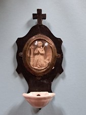 Bénitier Ancien En Bois Avec