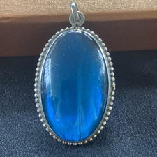 ANCIEN PENDENTIF AILES DE PAPILLON ARGENT BIJOUX JEWEL MORPHO