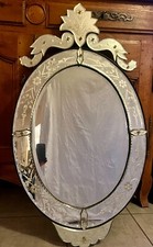 Miroir vénitien ovale à pare
