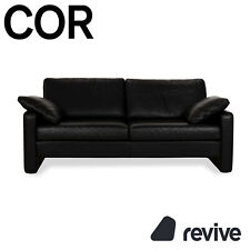 COR Conseta Cuir Canapé Deux Places Noir