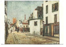 PEINTRE PEINTURE  MAURICE UTRILLO  LA RUE DU MONT CENIS