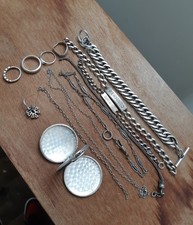 Lot D'anciens Bijoux En Argent massif 925 Pour Métal Ou Usage