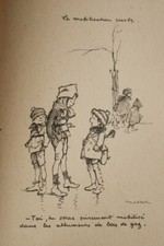 POULBOT MOBILISATION CIVILE BECS DE GAZ GRAVURE GOSSES 1918 P69