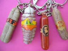 Porte clés - Lot  4 Saucissons  différents  Cochon   PIG   Charcuterie