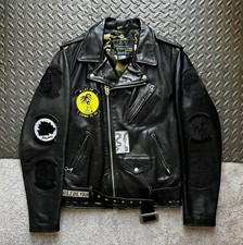 BAPE X SCHOTT BROS PERFECTO LEATHER JACKET SIZE 36 SCOTT CAMPBELL MADE IN USA S