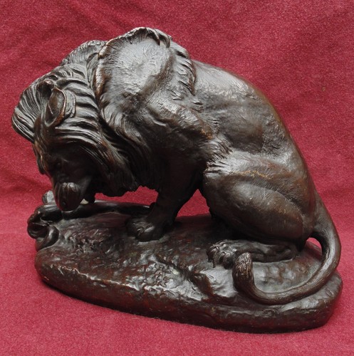 Rare grand bronze signé - signé, barye