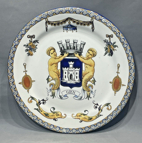 Gien grande assiette faïence - grande,