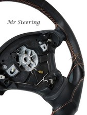 Couvre Volant En Cuir Italien Noir Pour Audi A4 B5 B6 94-05 Avec Couture Beige