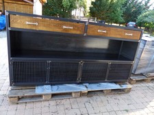Buffet / comptoir industriel en bois et mètal sur mesure création meuble métal