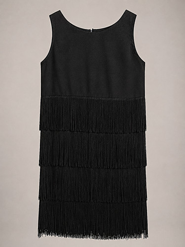 Handmade black flapper fringed - black,