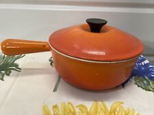 Ancien Faitout Caquelon Orange Le Creuset 20 Cuisine Fonte Vintage