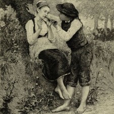 Théophile Deyrolle Leçon de Musette - Eau forte originale Gaston Manchon XIXe