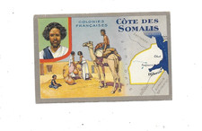 image chromo pub. LION NOIR PUBLICITE Colonies Française Côte des Somalis