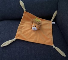 2384?Doudou Plat Lion BELLEWAERDE Park Orange Jaune