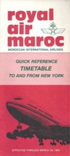 Royal Air Maroc US timetable