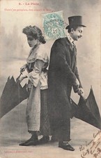 CP BERGERET LA PLUIE - 2 - COUPLE PARAPLUIE - 25597