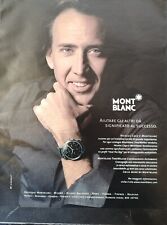 Mont Blanc Publicité Montre Timewalker Nicolas Cage 2006 1 Page