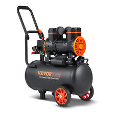 VEVOR Compresseur à Air Silencieux Sans Huile 24L 1450W 5,7m3/h à 6,2bar 70dB
