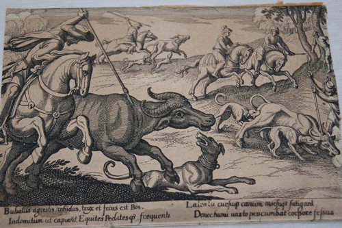Gravure scene chasse - gravure, a