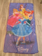 DISNEY Princess Zippered Sleeping Slumber Bag Belle Cinderella Ariel Aurora 