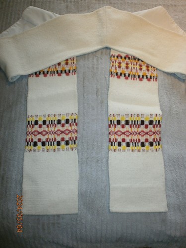 Ancienne etole blanche - ancienne, etole/blanche/laine
