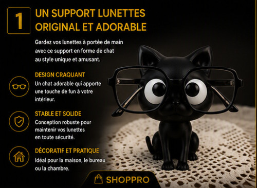 Support lunettes chat - support, porte