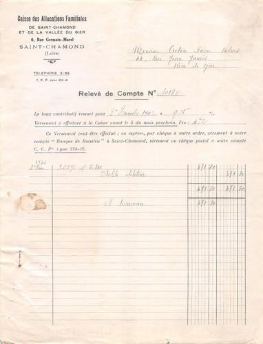 1942 caisse des allocations - caisse,