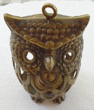 Hibou Bougeoir photophore ancien en laiton ou en bronze en très bon état