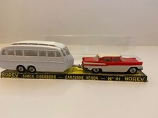 NOREV PLASTIQUE ANCIENNE SIMCA CHAMBORD AVEC CARAVANE HÉNON MINIALUXE GÉGÉ JEP