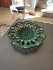 GRAND PLAT EN FAIENCE VERTE