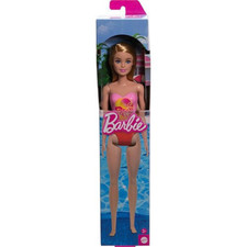 NRFB poupée 2023 BARBIE BLONDE PLAGE/PISCINE maillot rose palmiers HXX48