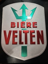 Rare Plaque publicitaire Carton Bière Velten Lyon Épicerie D’antan