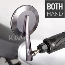 Magazi gris convex 7/8" bar end rear view side rétroviseur pair pr Moto Guzzi
