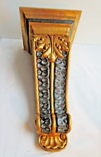 Grande console murale XXème, bois sculpté d'acanthes noires et Or